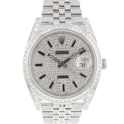 Datejust Jubilee Custom Diamonds Full Iced New Rolex Sold