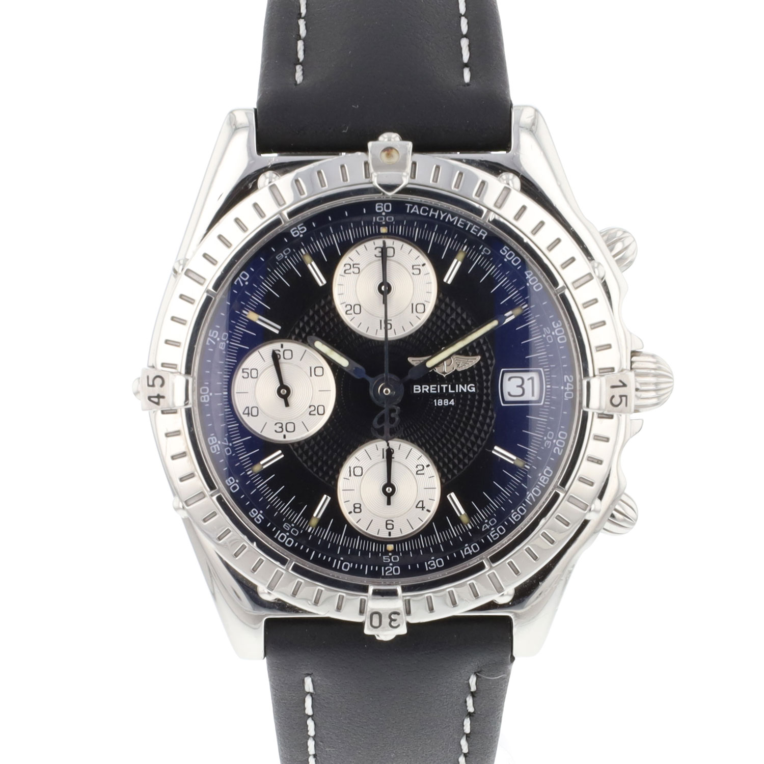 Breitling chronomat black steel sale