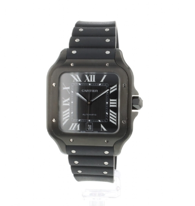 Cartier santos 100 black ceramic best sale