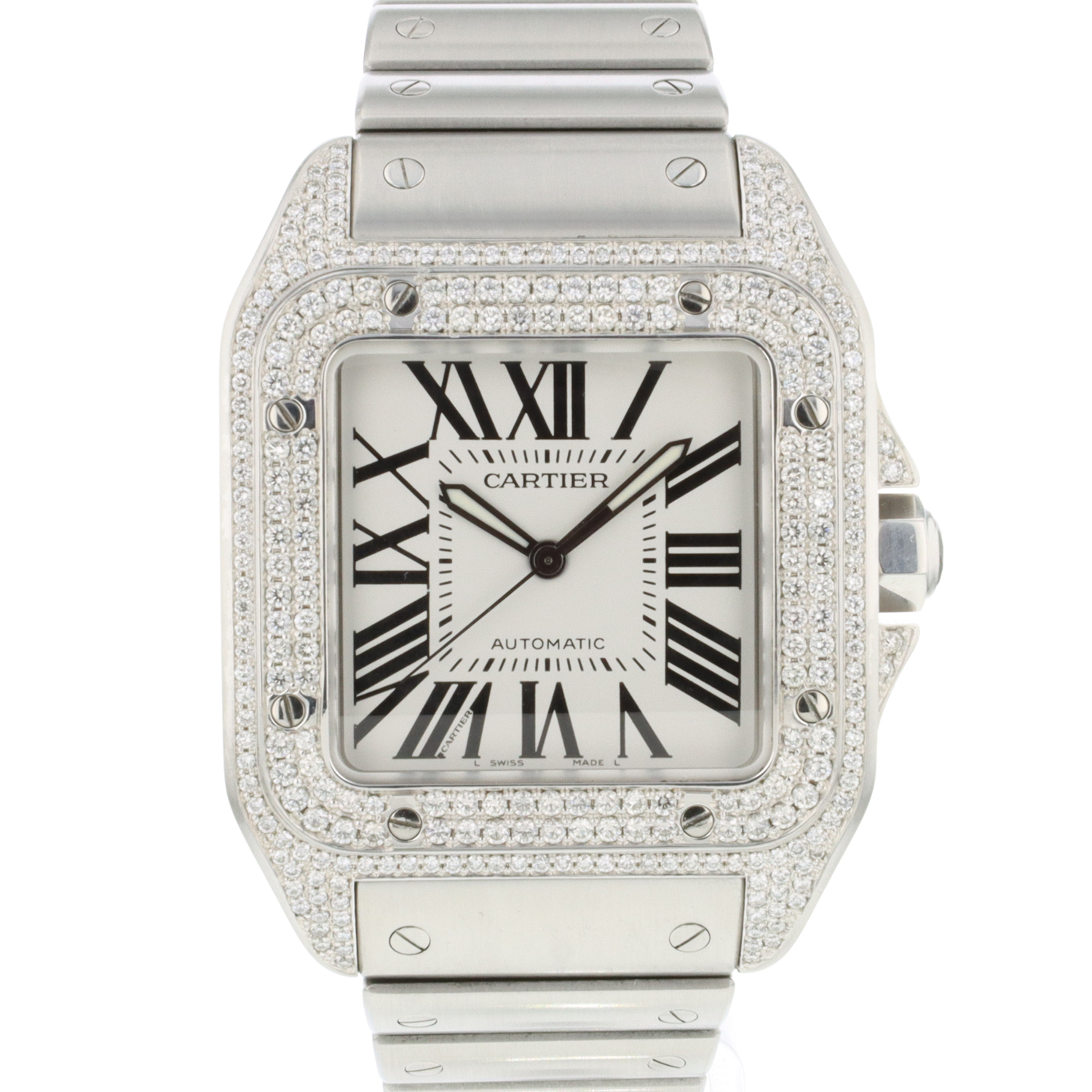 Cartier santos xl online 100 diamond