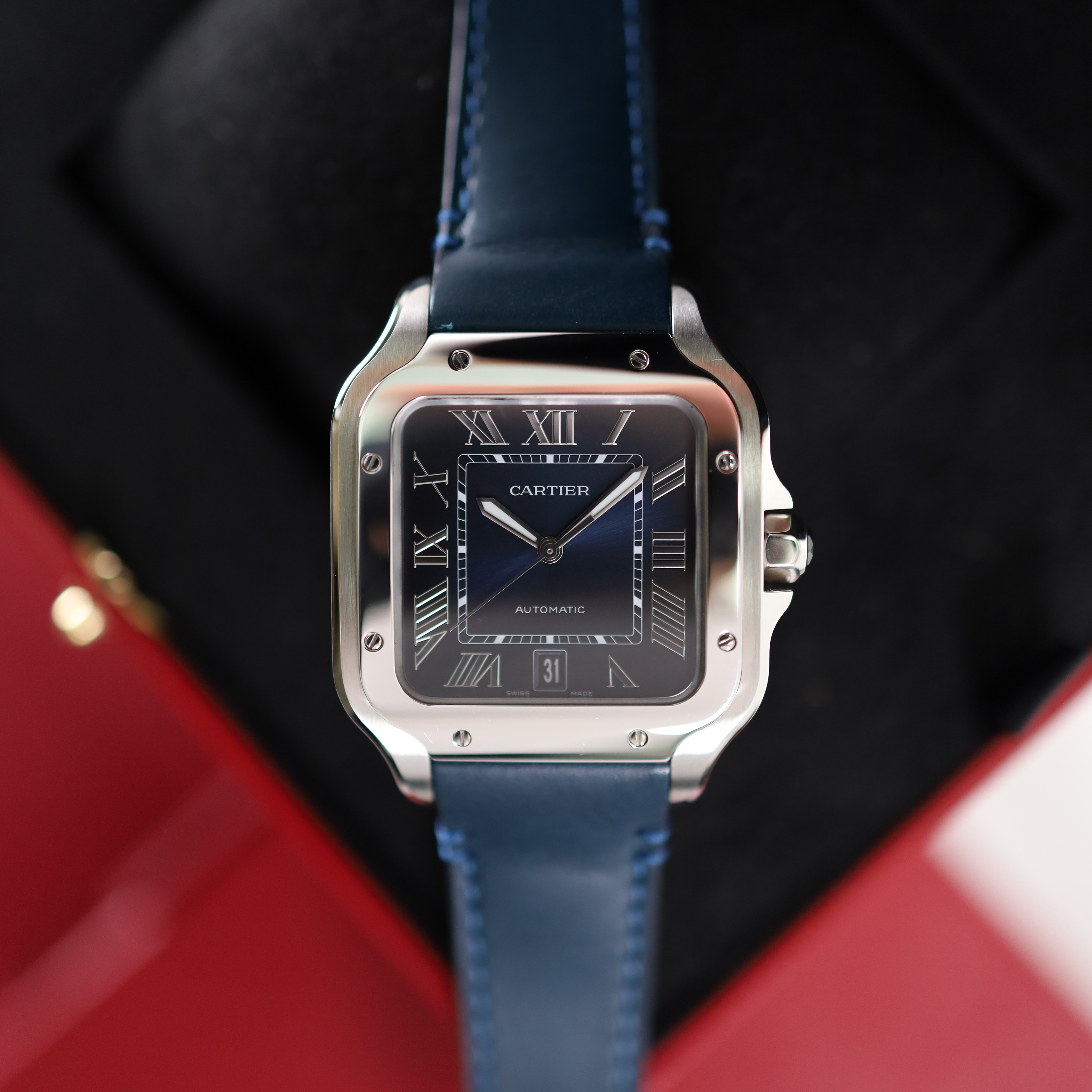 Cartier santos large online blue