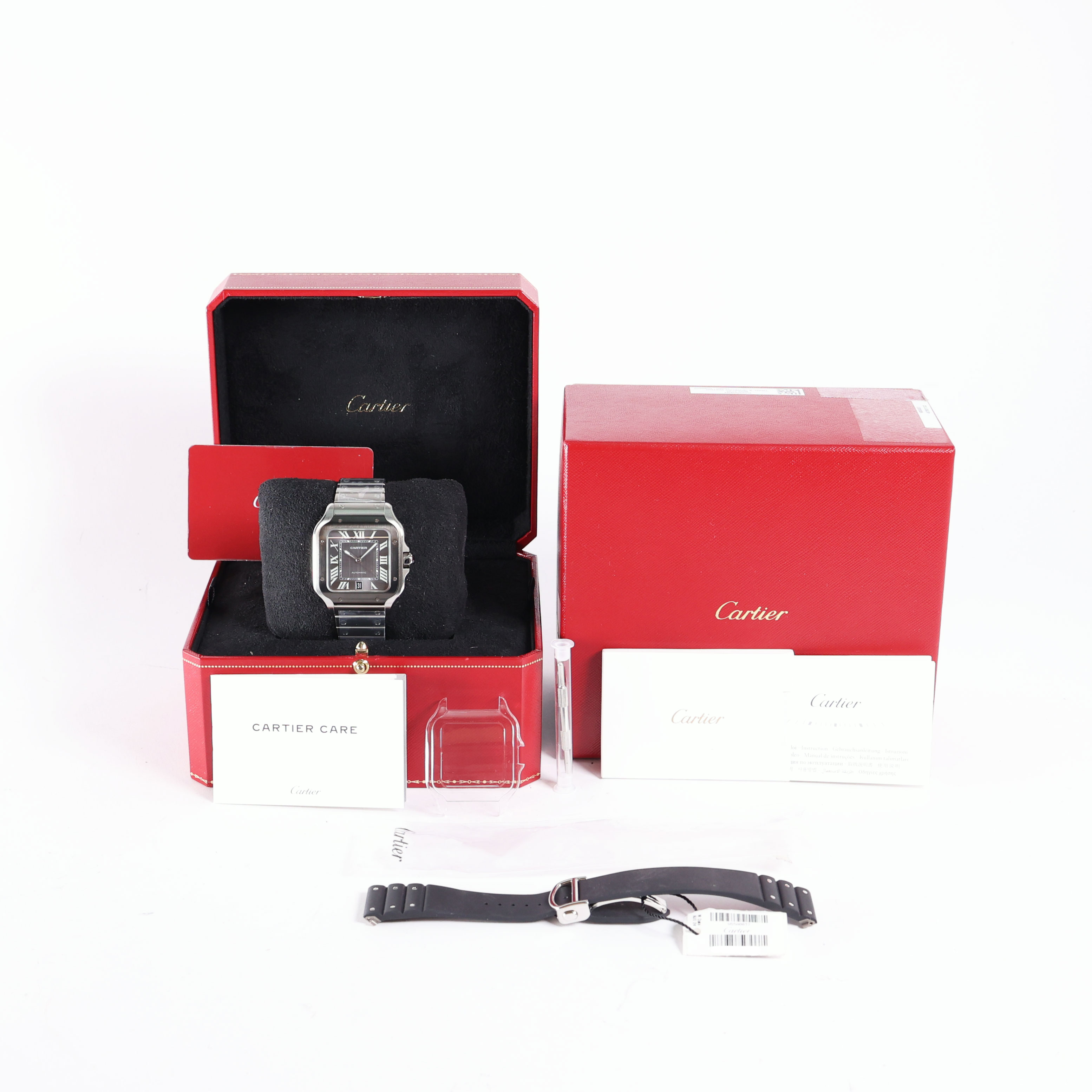 Santos De Cartier Large Black Steel NEW - Cartier - Sold watches ...