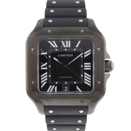 Santos De Cartier Large Black Steel New 2023 Cartier Sold