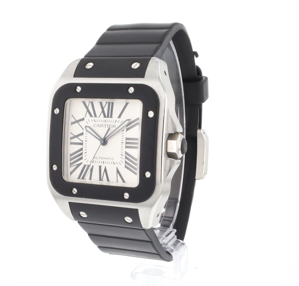 Santos 100 XL Steel Rubber Cartier Sold watches Juwelier Burger