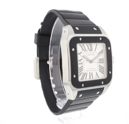 Santos 100 XL Steel Rubber Cartier Sold watches Juwelier Burger