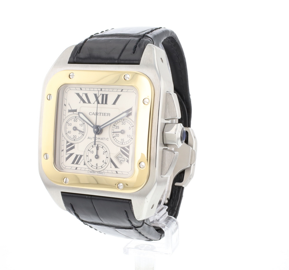 Santos 100 XL Chronograph Steel Gold Cartier Exclusive watches