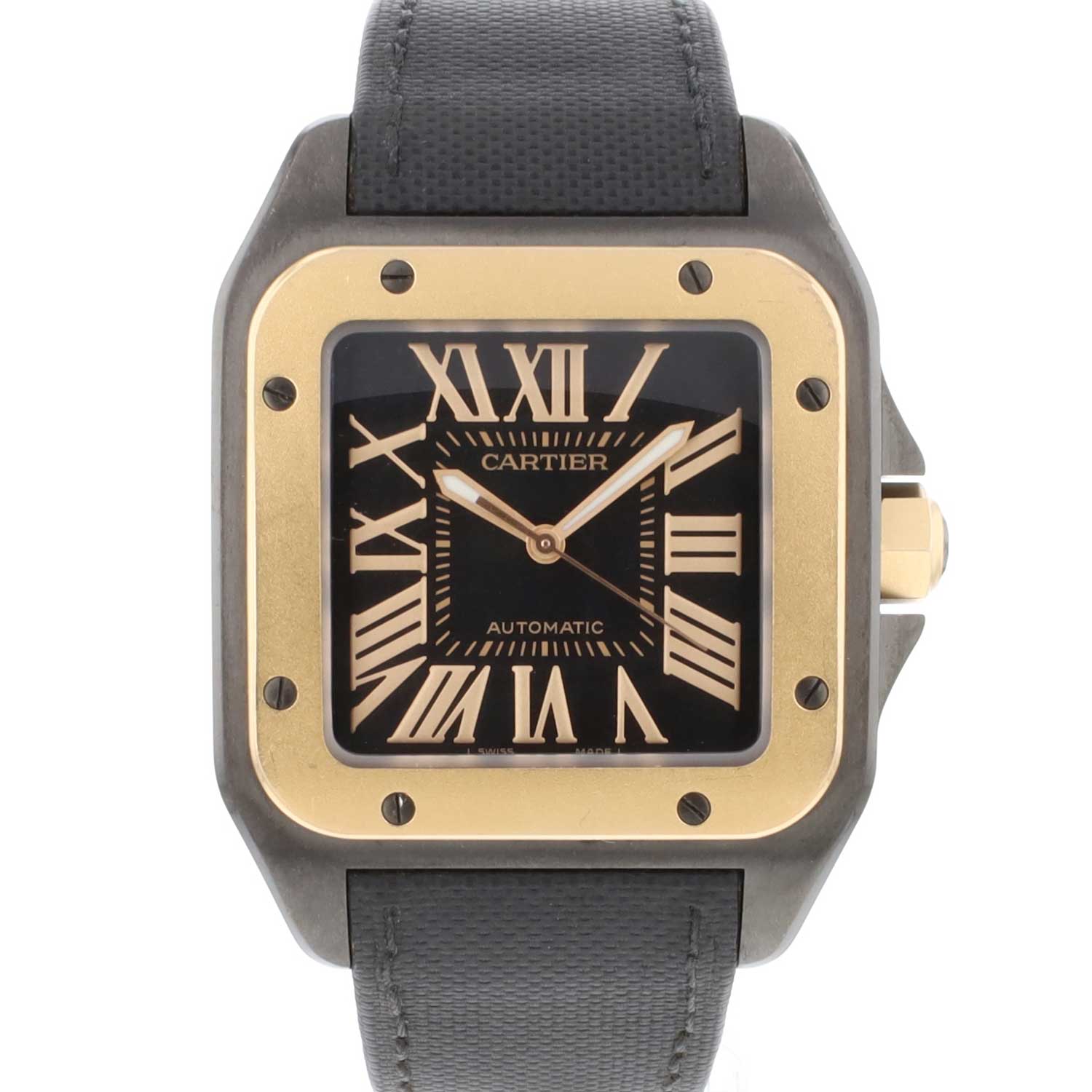 Santos 100 XL Blacksteel PVD Rose Gold Cartier Sold watches