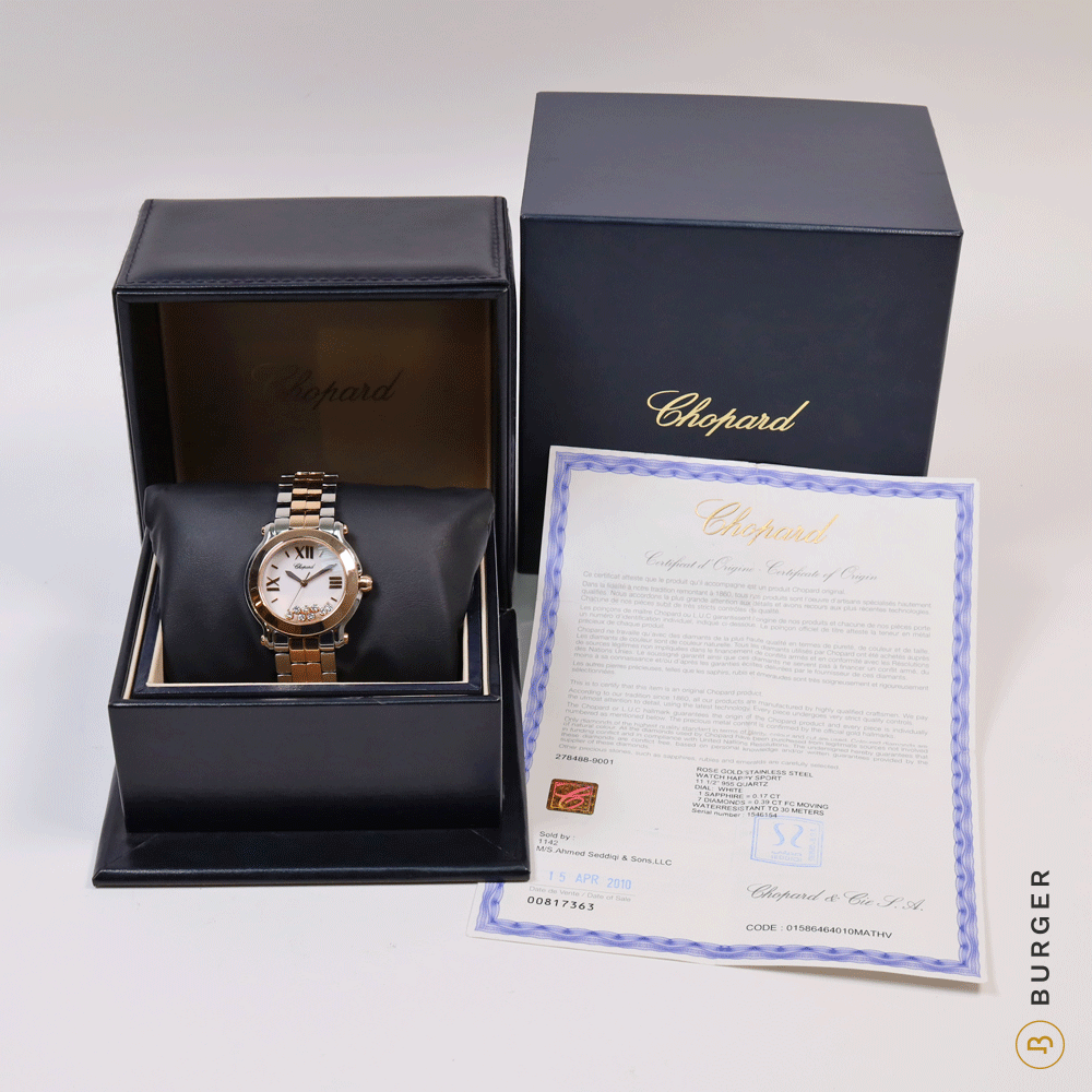 Happy Sport Rose Gold Steel Diamonds Chopard Sold watches