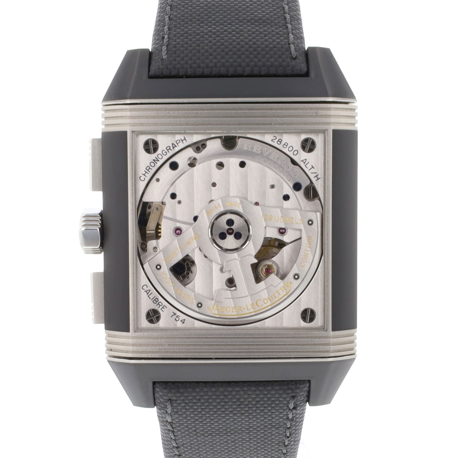 Reverso Squadra Chronograph GMT Black Coated NEW Jaeger