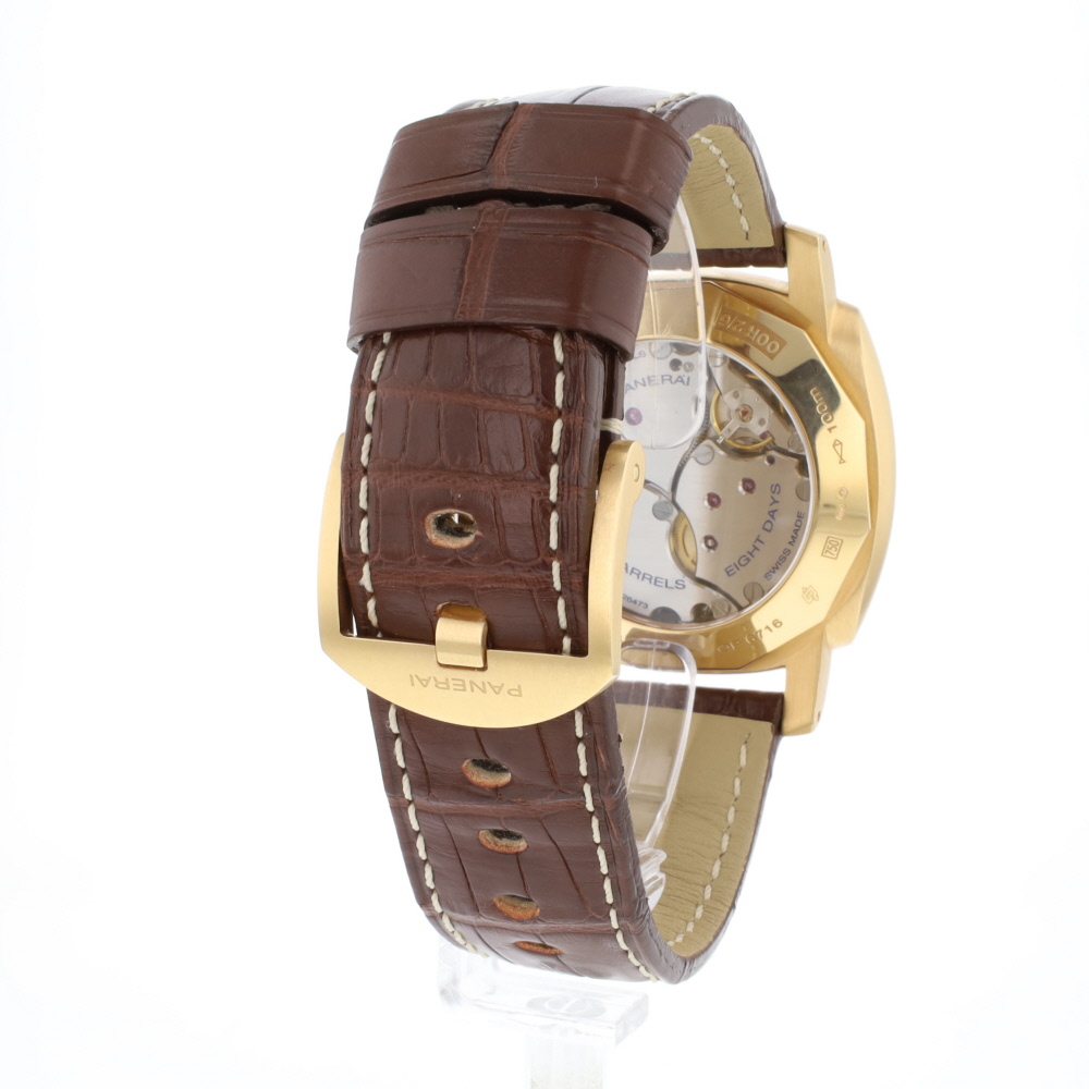 Luminor 1950 8 Days GMT Yellow Gold Brown Dial Panerai Sold