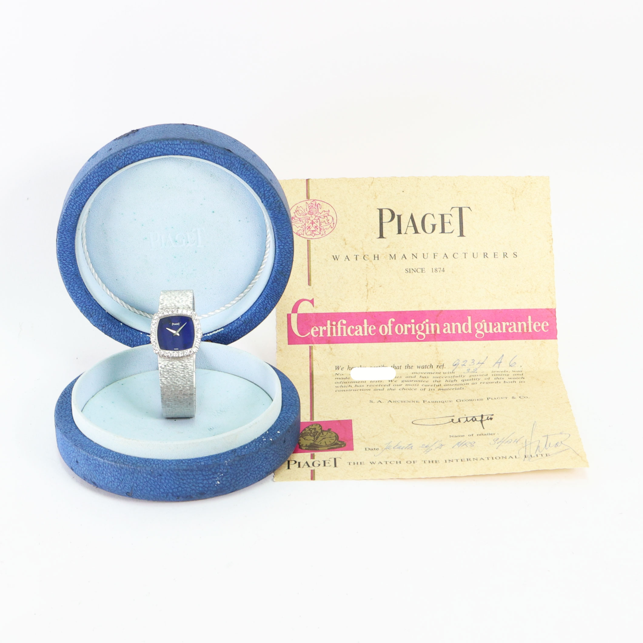 Classic Lady White Gold Diamonds Lapis Lazuli Piaget Sold