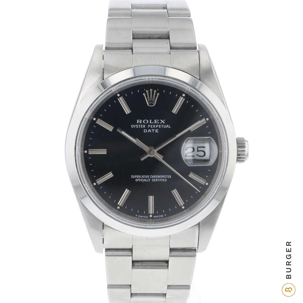 Oyster Perpetual Date 34 Black Dial Rolex Sold watches