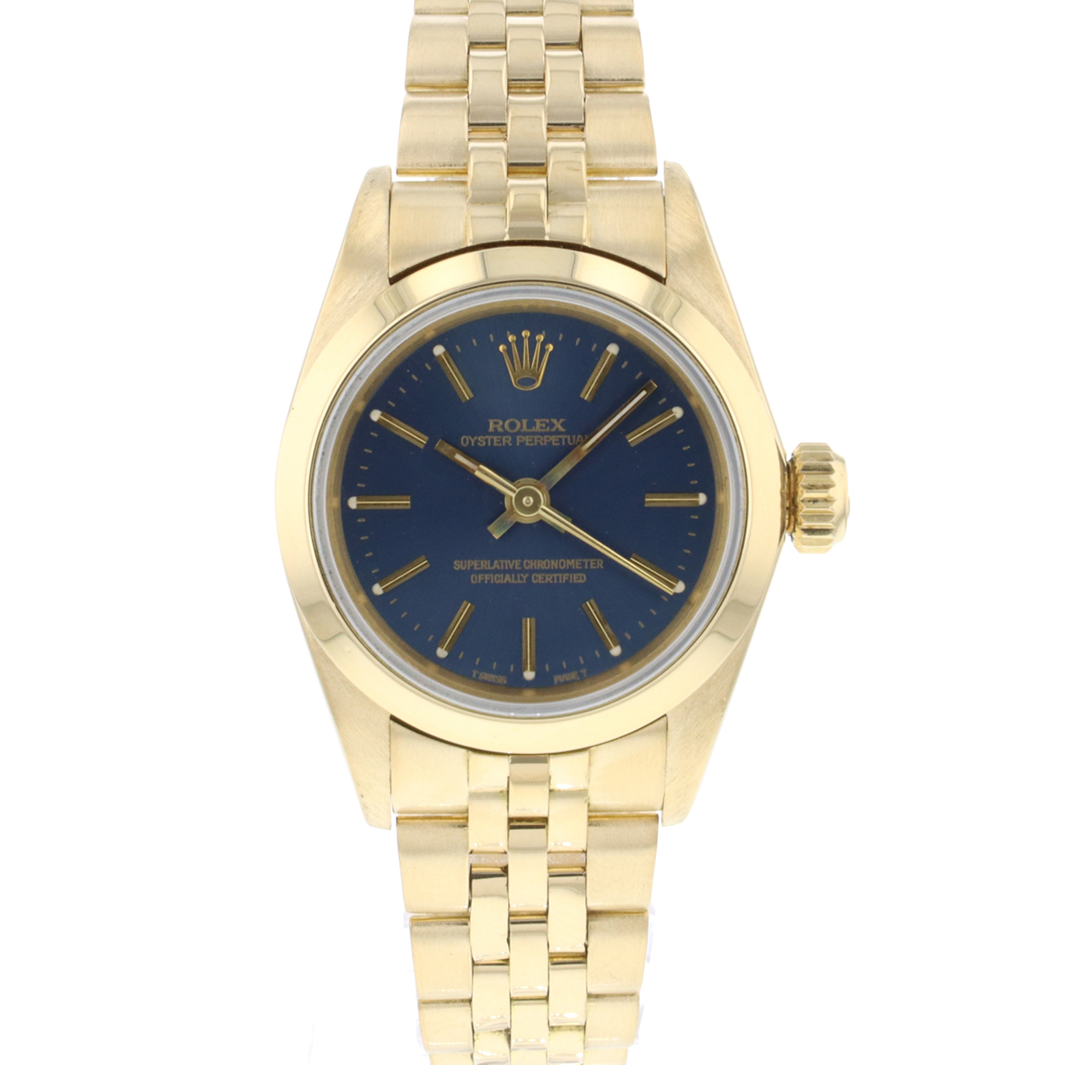 Ladies rolex oyster perpetual sale blue dial