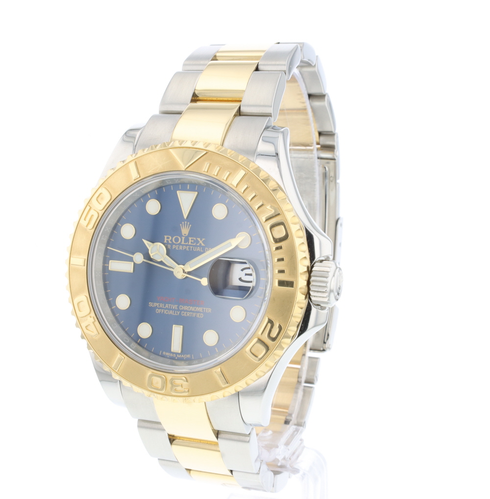 gold yacht master blue dial