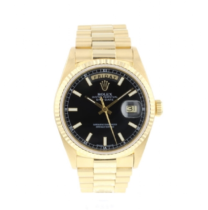 Gold day clearance date black dial