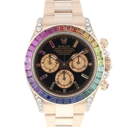 Daytona Everose Gold Rainbow Custom Made - Rolex - Sold watches ...