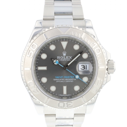 rolex yacht master 40 blue vs rhodium