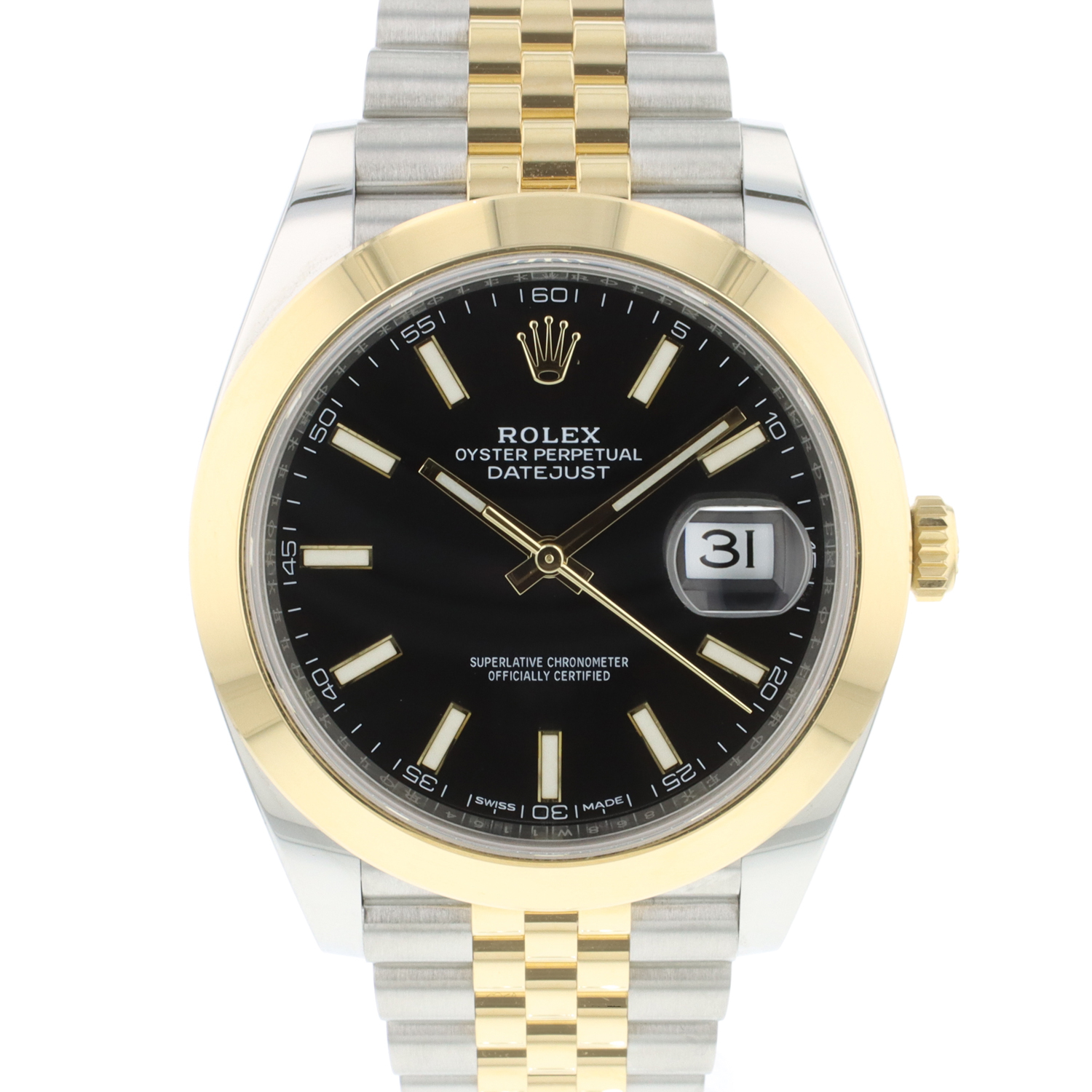 Datejust 41 Steel Gold Jubilee Black Dial - Rolex - Sold watches ...