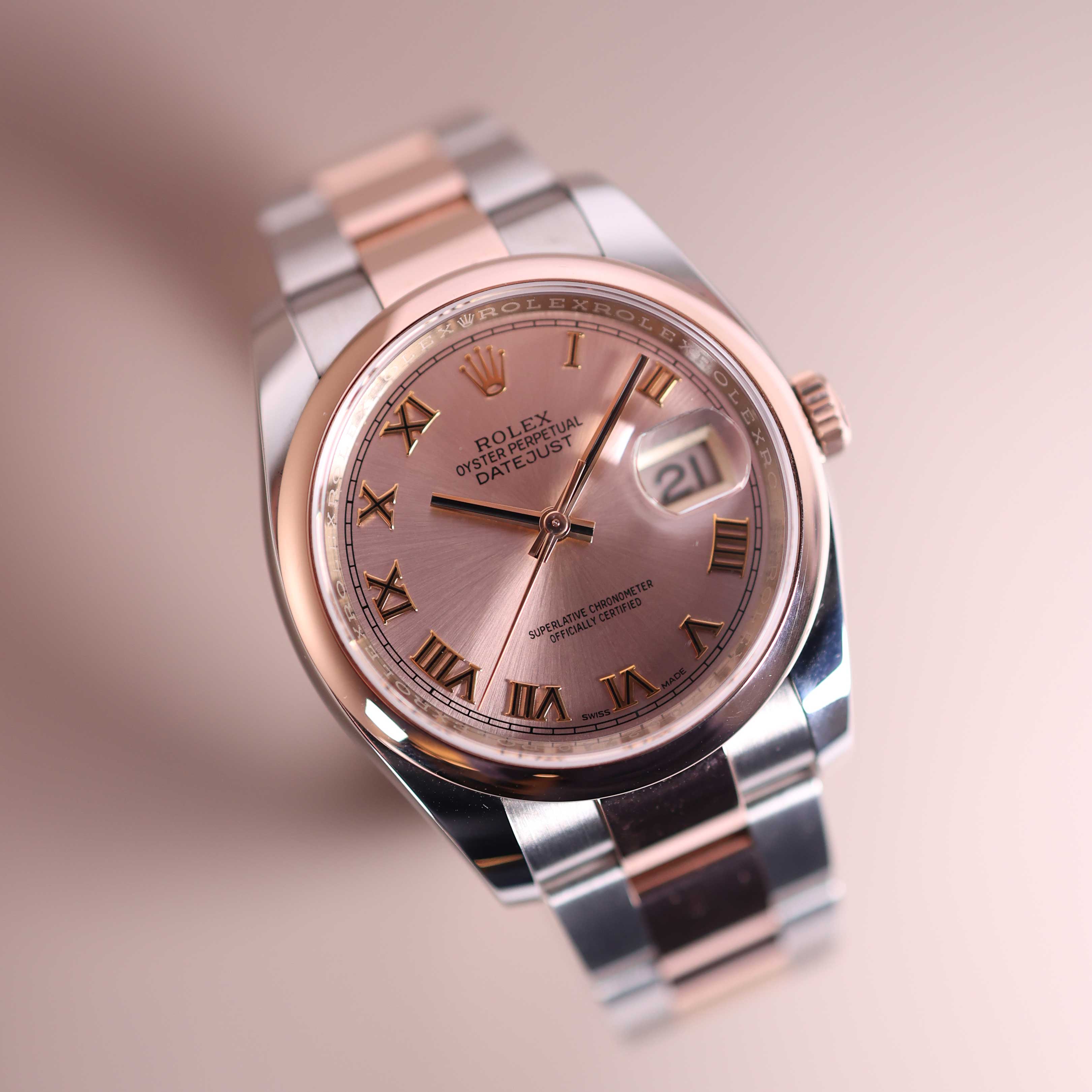 Rolex oyster perpetual on sale datejust 36 rose gold